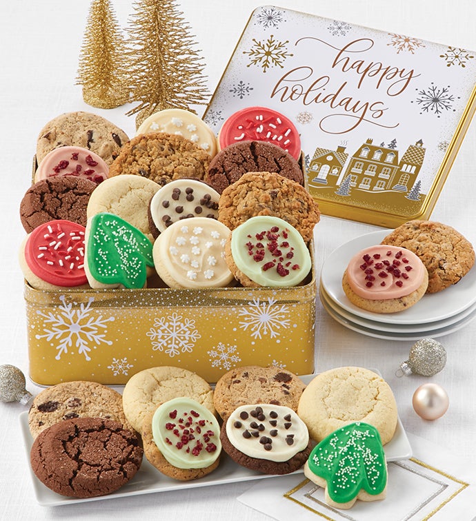 Premier Happy Holidays Gift Tin - Assorted Cookies